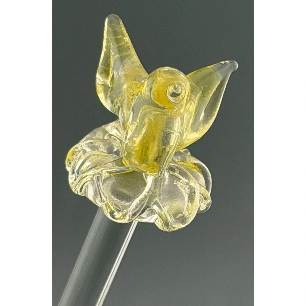 Vintage Glass Bird Swizzle Sticks Love Dove 7